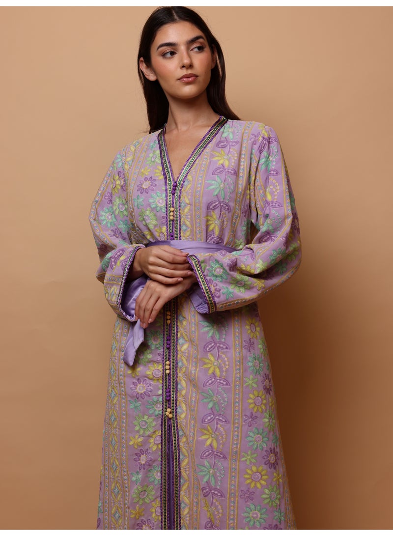 Ikkxa Karam Jalabiya IK1076 Purple - Image 3